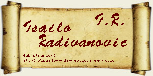 Isailo Radivanović vizit kartica